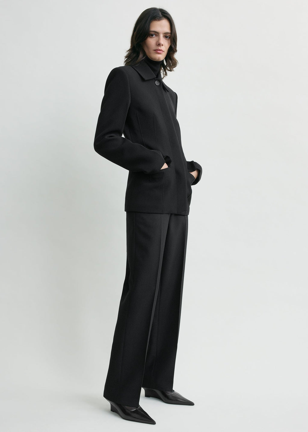 Cinched pocket jacket black