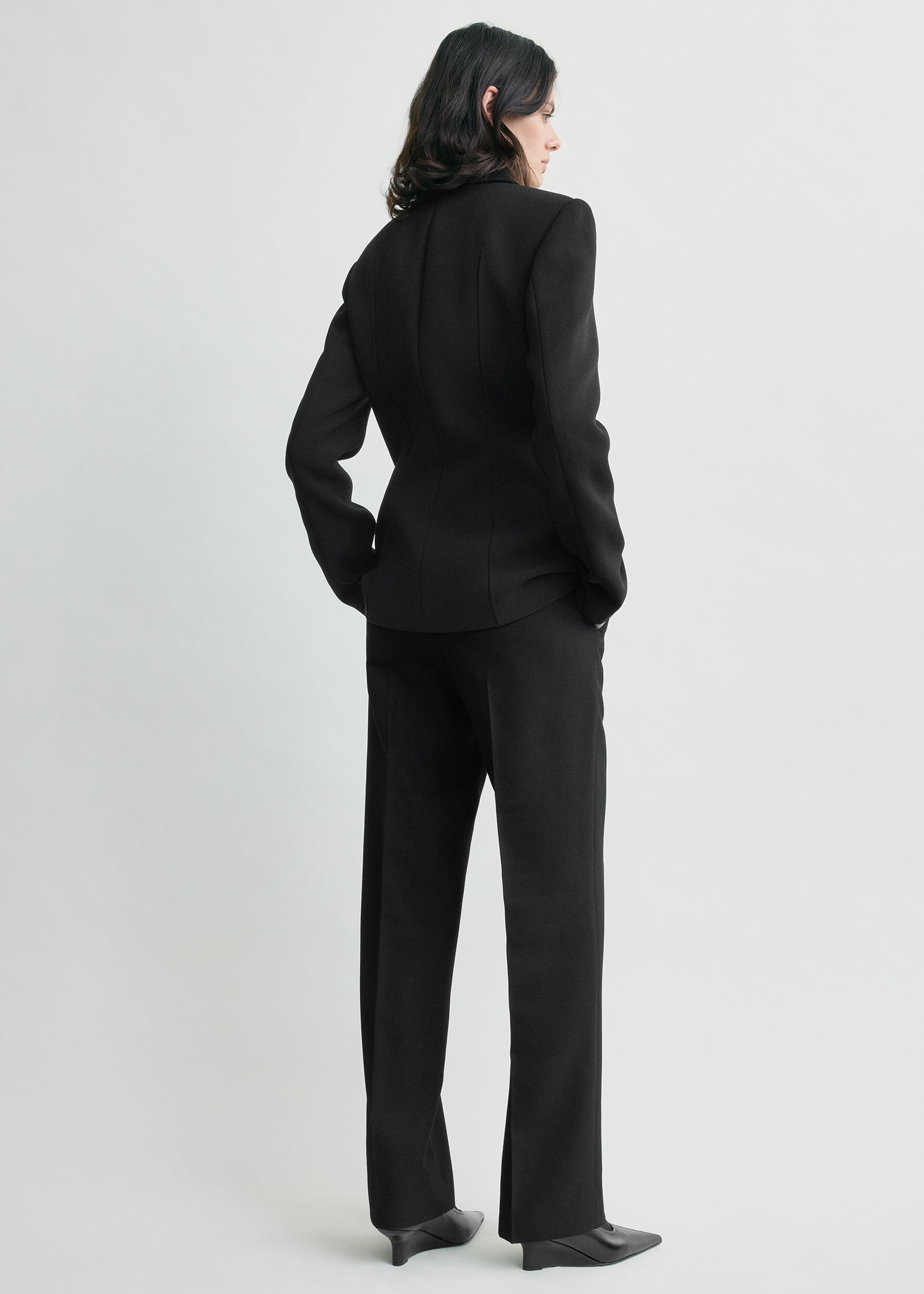 Cinched pocket jacket black