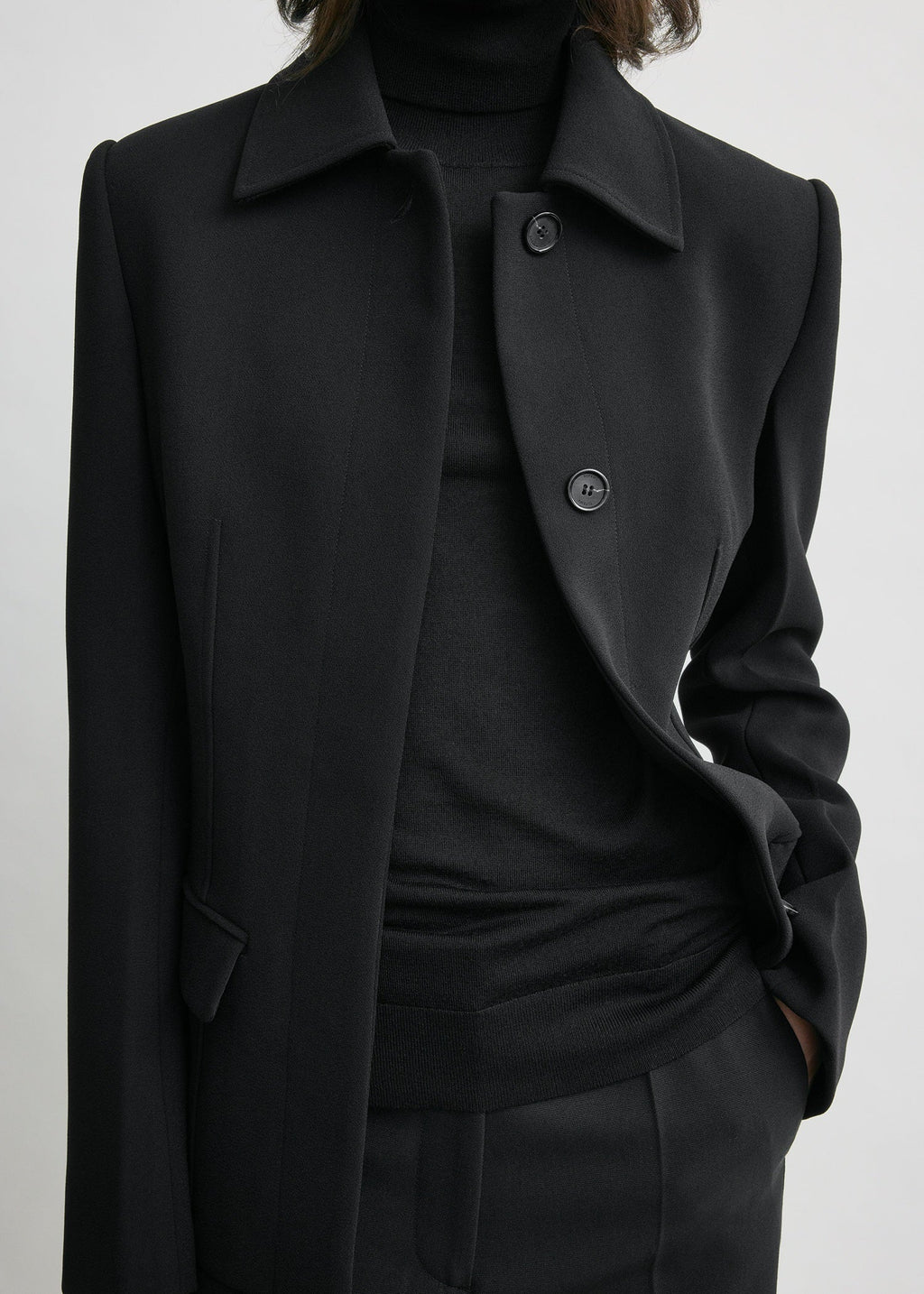 Cinched pocket jacket black