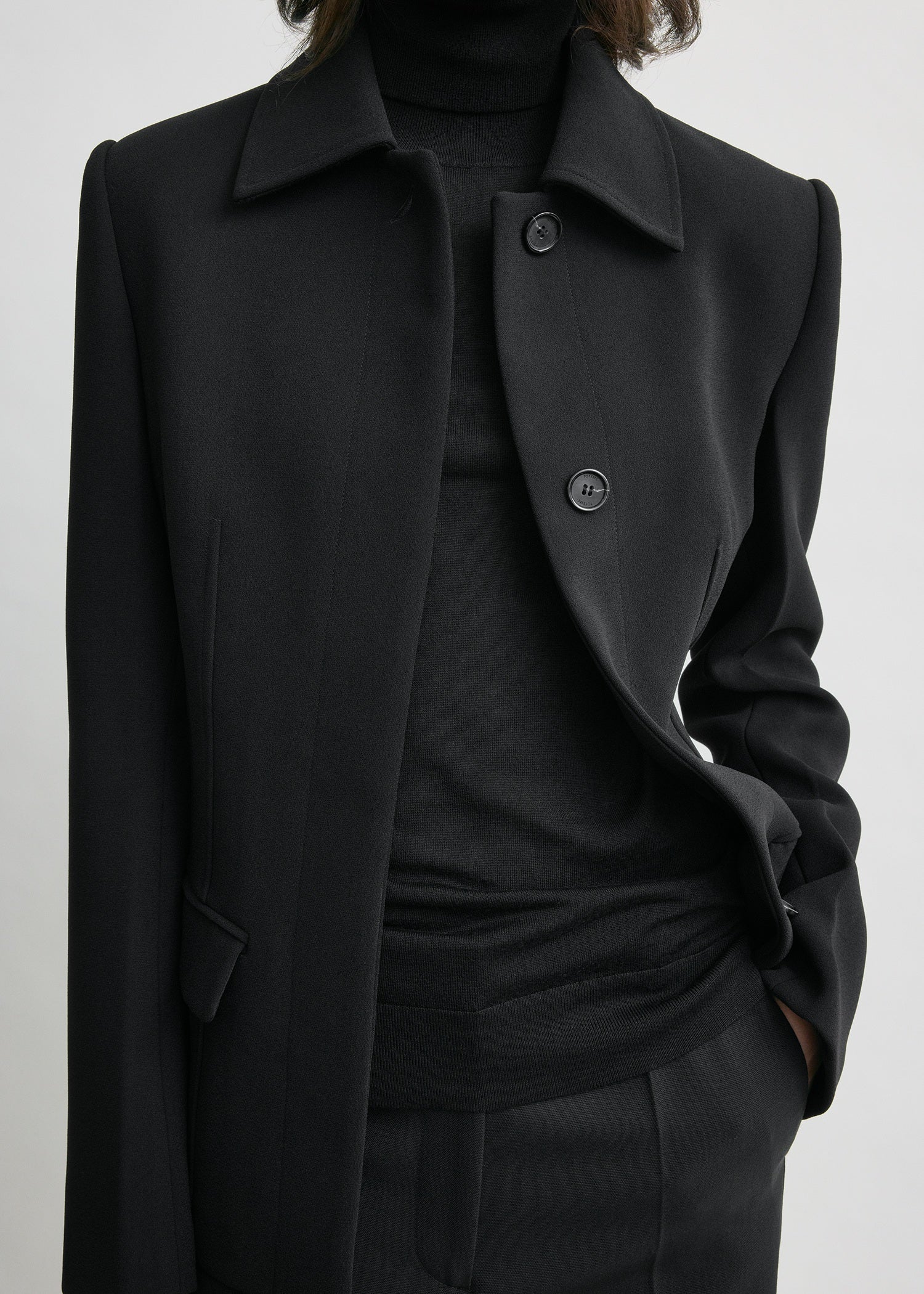 Cinched pocket jacket black