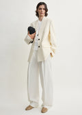 Raw lapel jacket ecru