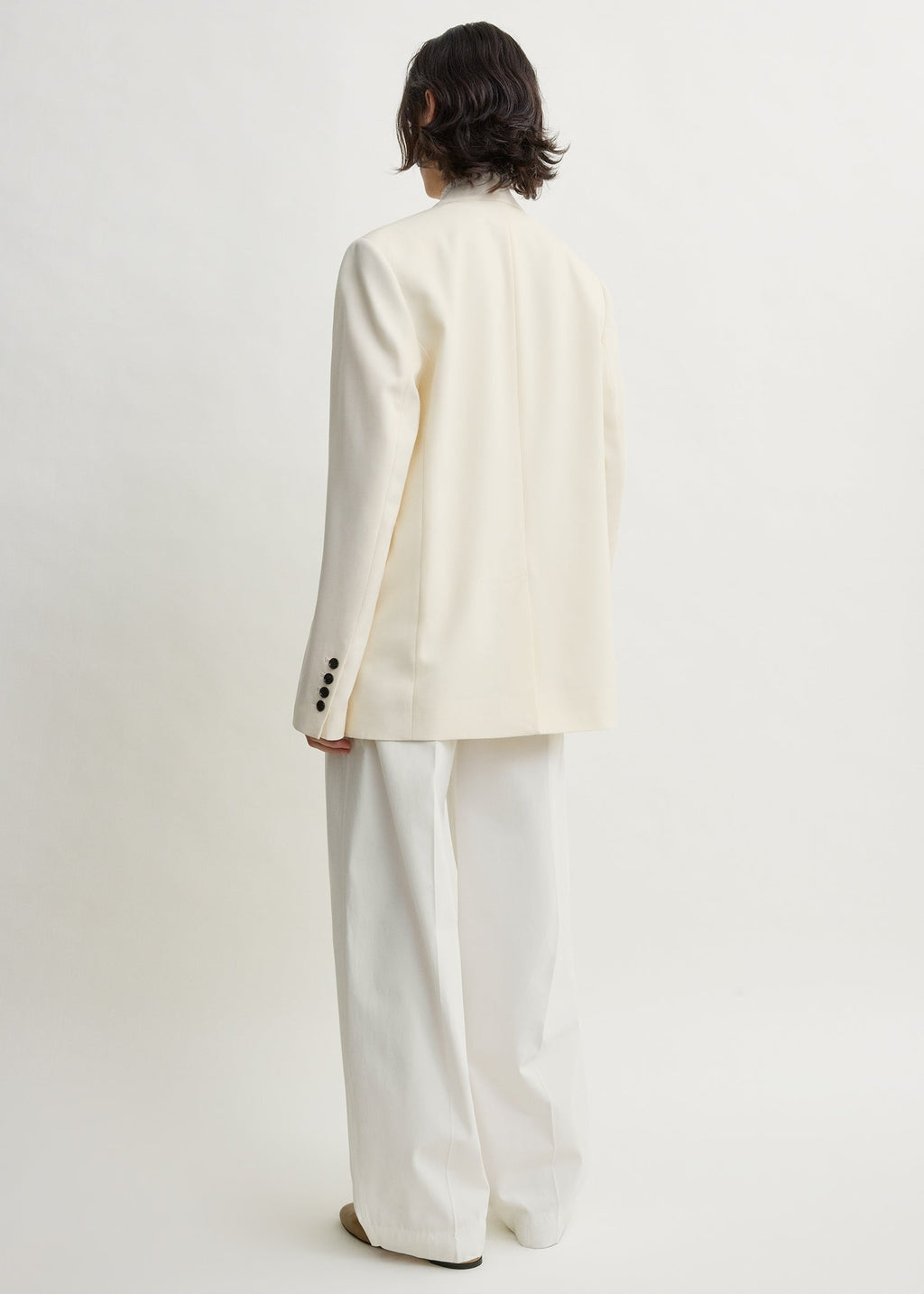 Raw lapel jacket ecru
