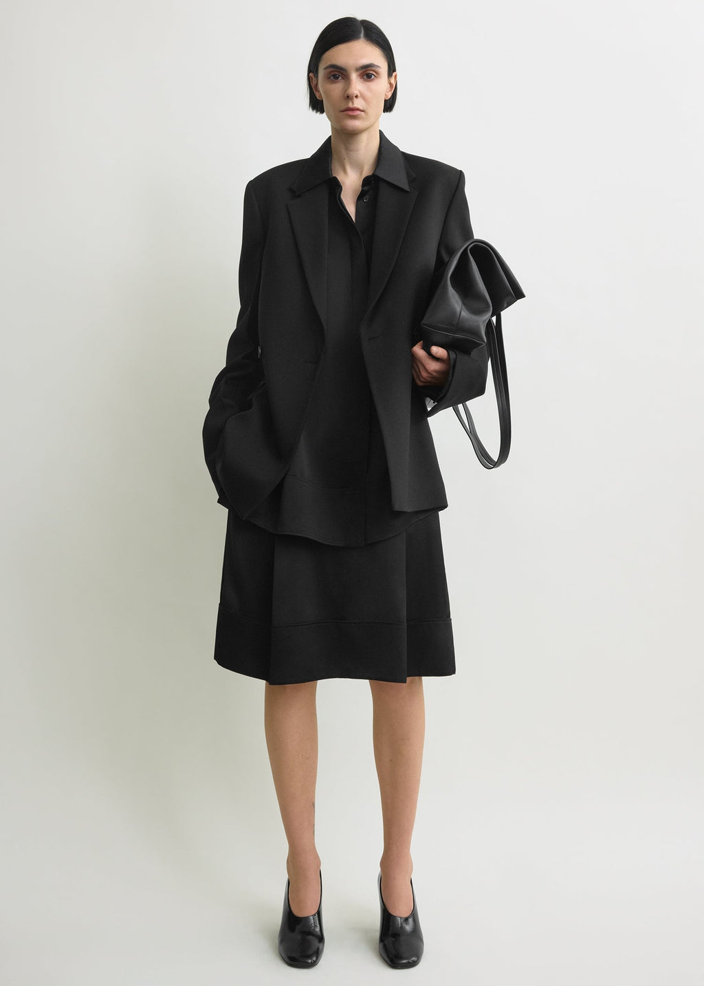 Long boxy blazer black
