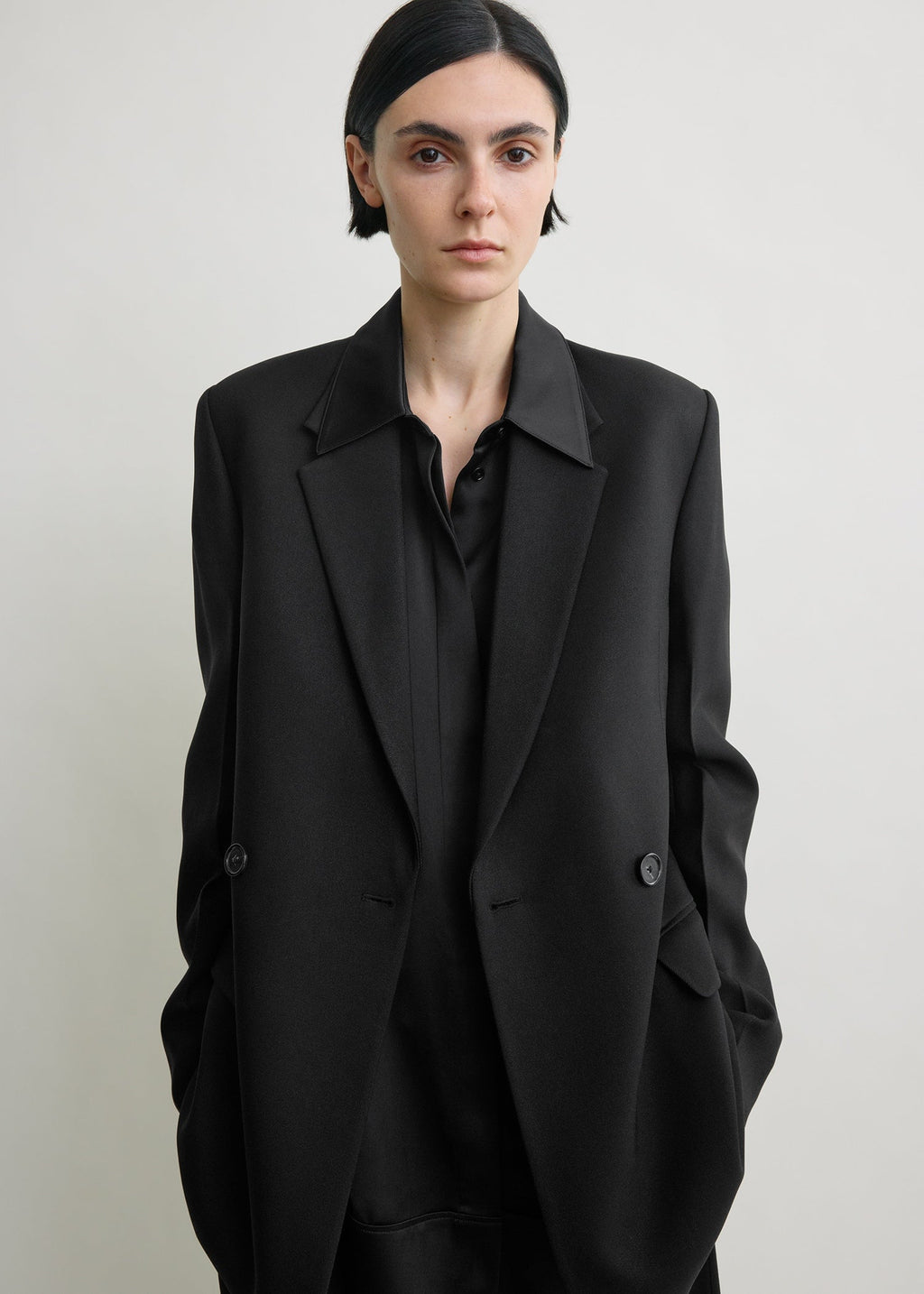Long boxy blazer black