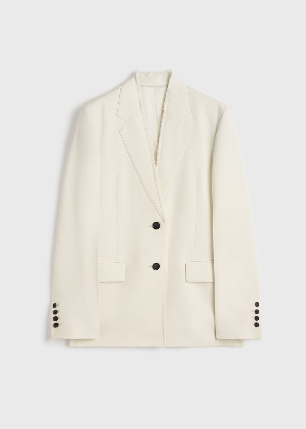 Raw lapel jacket ecru
