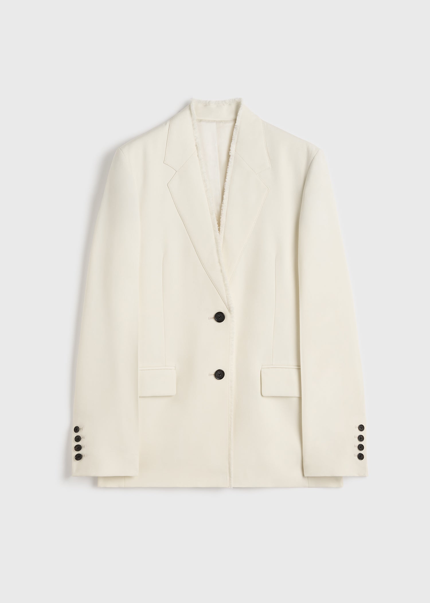 Raw lapel jacket ecru
