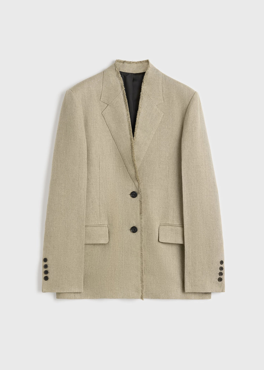 Raw lapel jacket beige