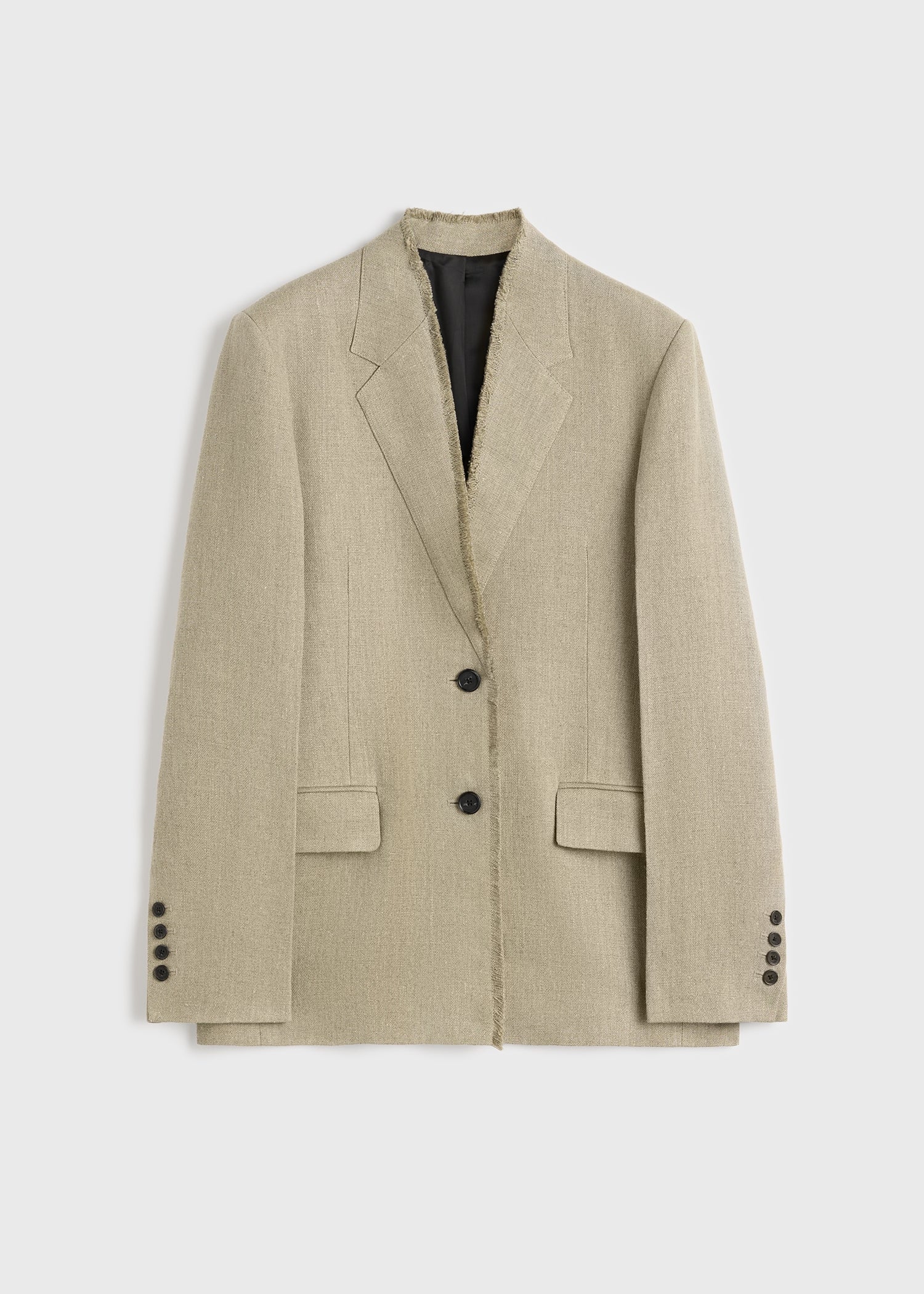 Raw lapel jacket beige